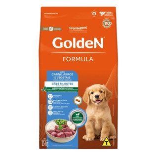 Ração Premier Golden Fórmula para Cães Filhotes de Porte Médio e Grande Carne e Arroz 15kg