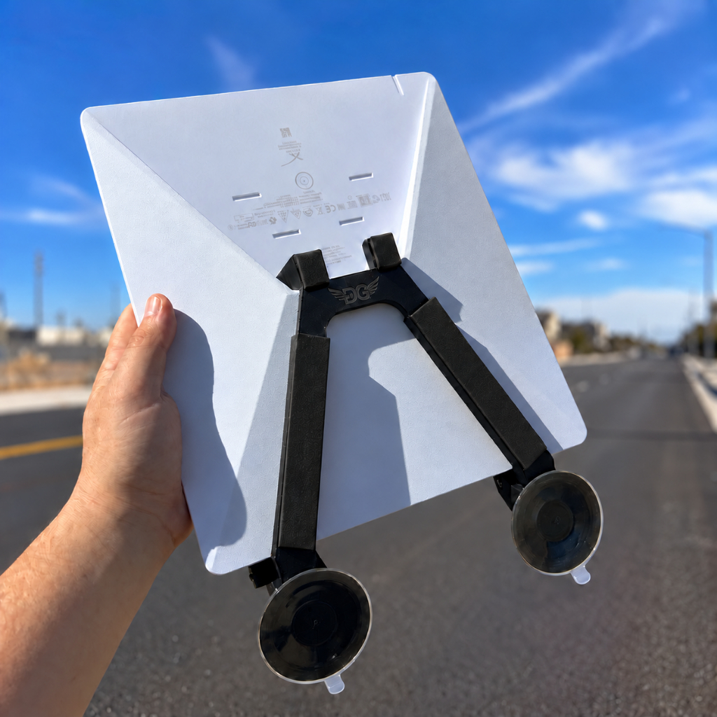 Suporte Starlink Mini Veicular Painel Dupla Ventosa com Trava de Segurança EVA Anti-Risco + Porta Cabos - DG SHOP