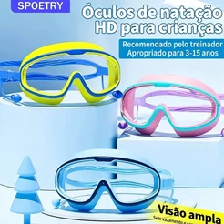 BR- Óculos De Natação Para Crianças Antiembaçante Óculos Natação Infantil Com Protetor Auricular HD Óculos Natação