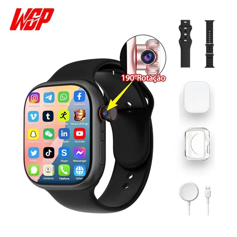 Imagem Smartwatch Relógio Inteligente 5G com Chip WGP M16 4GB+64GB AMOLED 2.02" Câmera Rotativa GPS Vídeo chamada Impermeável