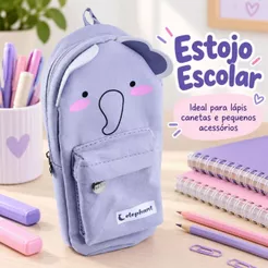 Estojo Elefante Estojo Mini Mochila para Lápis Material Escolar Estojo Grande Animais Porta Caneta