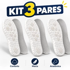 Kit 3 Palmilha Ortopédica Nuvem Conforto Para Fascite Plantar Esporão Calcâneo Alívio Da Dor Nos Pés