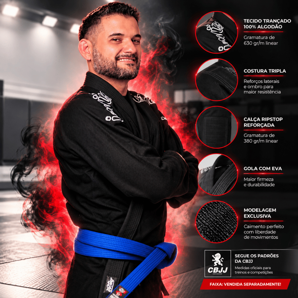 Kimono Preto Jiu Jitsu - Invictus Classic