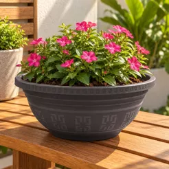 Kit 12 Vaso Cuia Plástico 6,6L para Plantas Jardim Horta Flores Resistente Leve Multiuso Decorativo