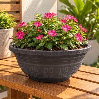 Kit 12 Vaso Cuia Plástico 6,6L para Plantas Jardim Horta Flores Resistente Leve Multiuso Decorativo