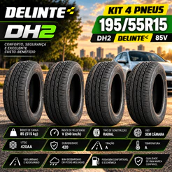 Kit 4 Pneus 195/55R15 Delinte DH2 85V Aro 15 Gol Voyage Fox Polo New Fiesta
