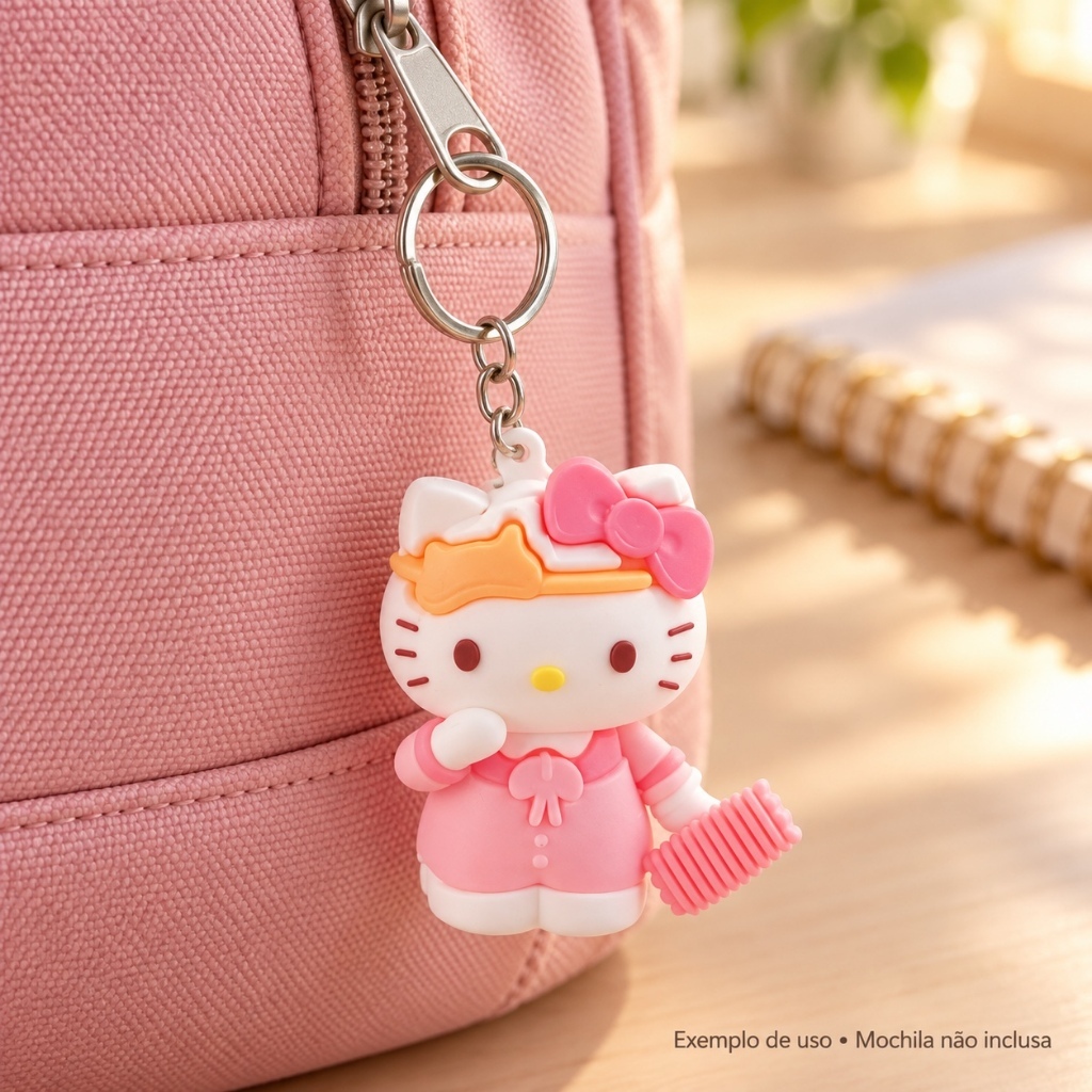 Chaveiro Hello Kitty Vi Pink Kawaii para Chaves e Mochila - Cores