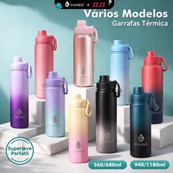 CIVAGO Garrafa Térmica 560ml-1180ml Inox com Alça Quente & Frio Com Isolamento Térmico De Grande Capacidade BPA Free
