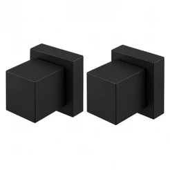 Kit 2 Acabamentos para Registro Quadrado em Metal 1/2 ou 3/4 Padrão Deca no Preto Banheiro Luxo