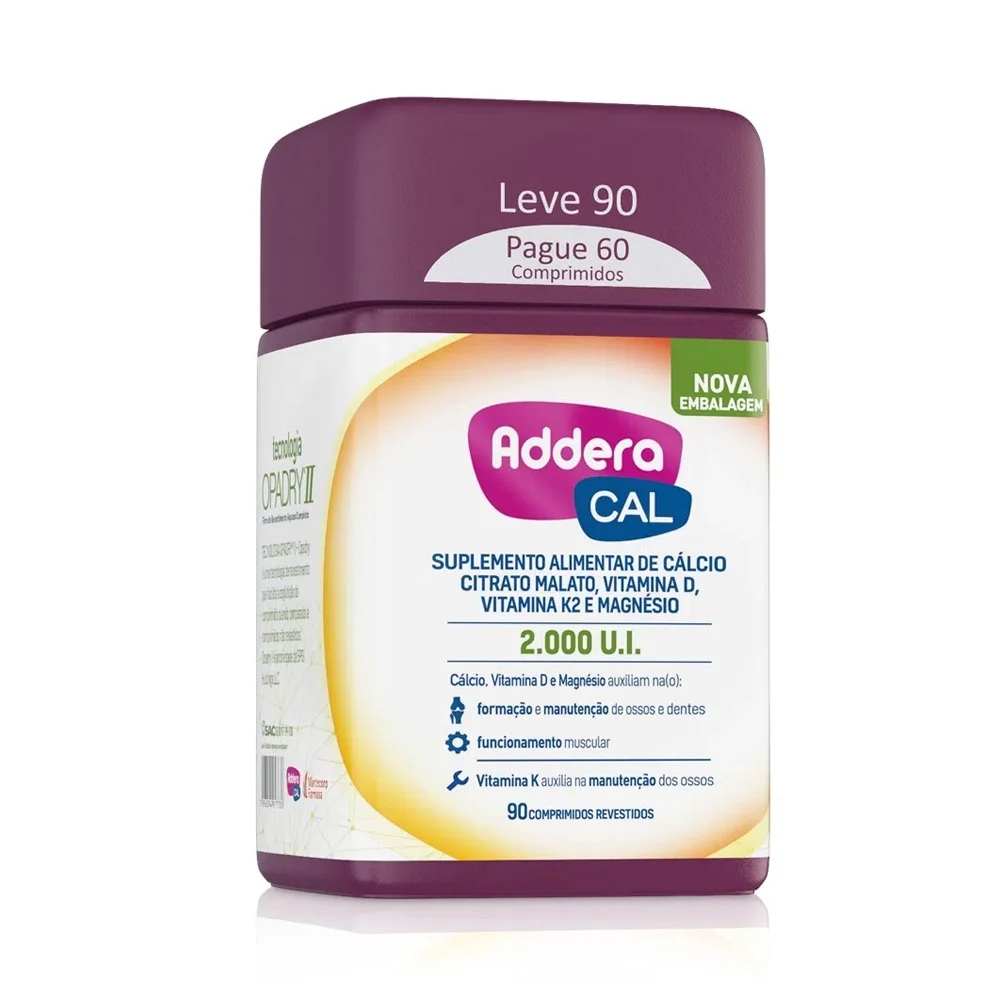 Addera Cal 2.000UI com 90 Comprimidos Revestidos