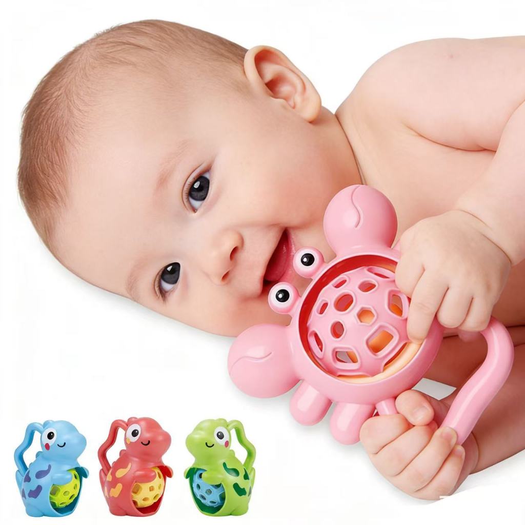 Brinquedo Bebê com Barulho Chocalho Animais Marinhos Desenvolve Coordenação Motora