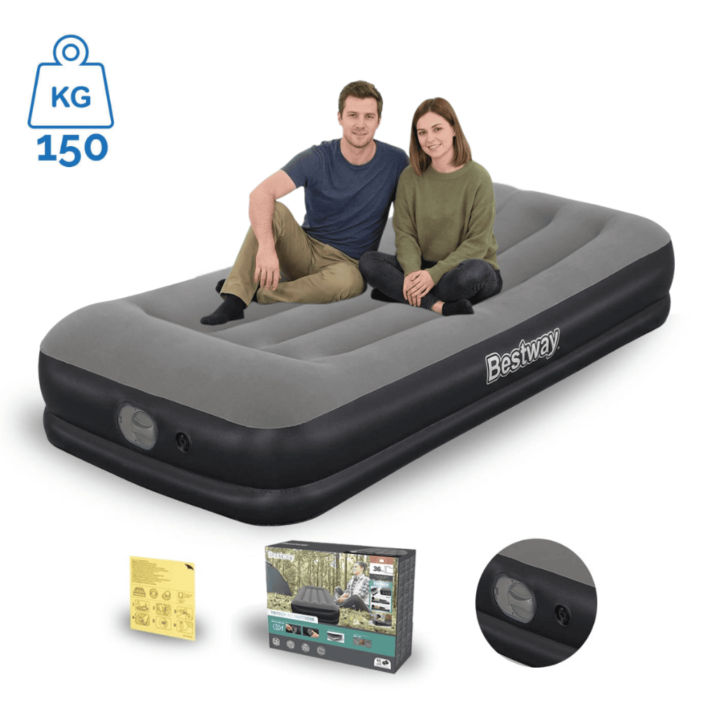 Colchão Inflável Solteiro Até 150kg Bivolt Tritech Elétrico Bomba Embutida USB Bestway