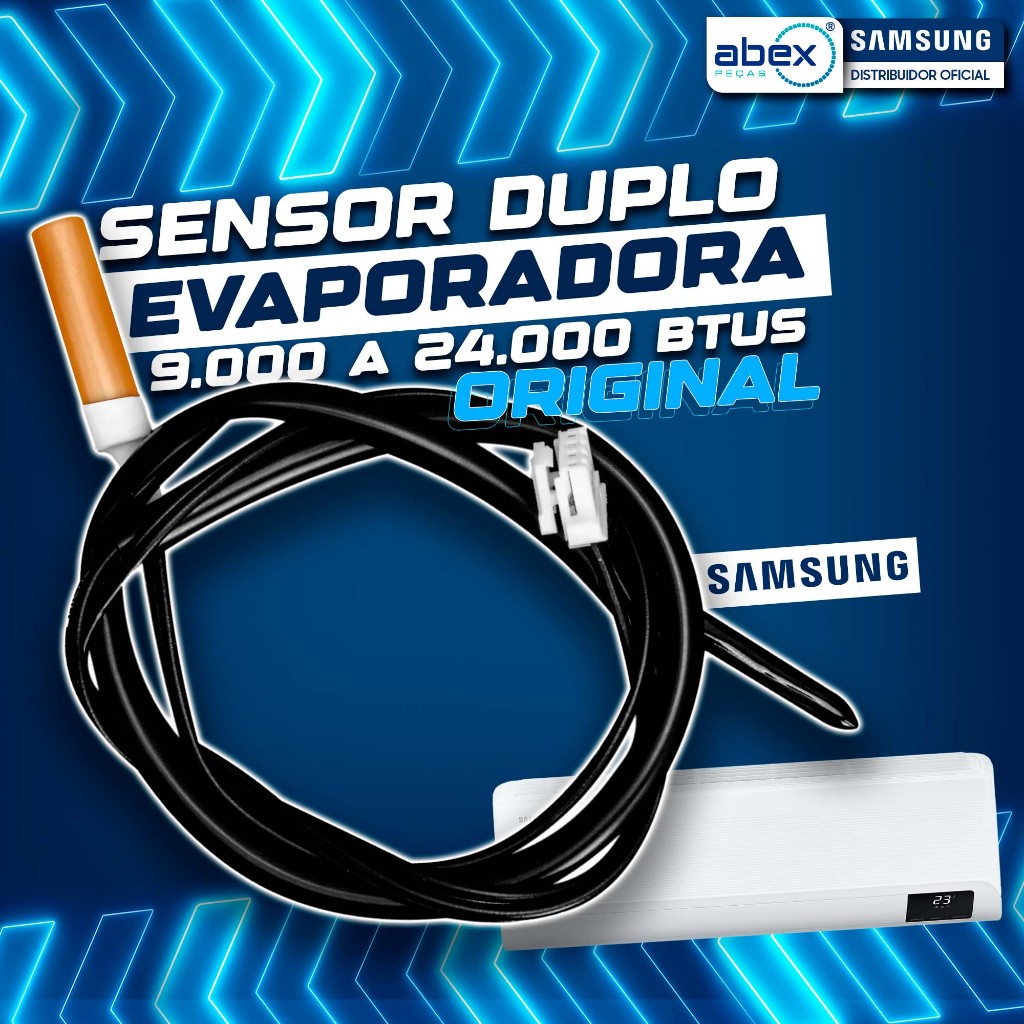 Sensor Temperatura Duplo Evaporadora Ar Condicionado Samsung 9000 12000 18000 Btus 10K Original