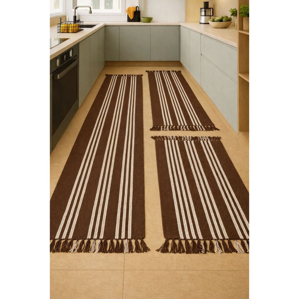 Jogo de Passadeira de Tear, Tapete Cozinha Kit com 3 Peças em Oferta na Shopee