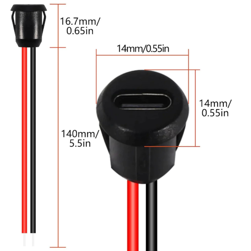 Kit Conector Tipo C Femea com até 5 unidades