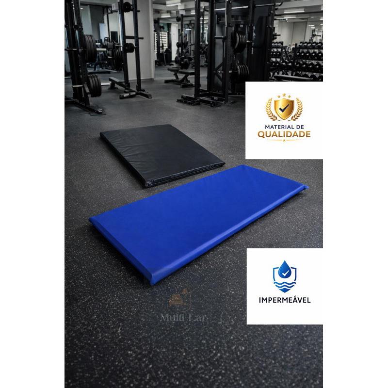 Colchonete p/ Academia 90x40x3 cm Espuma Densidade 26 Impermeável Compacto Fit Mat Yoga Pilates