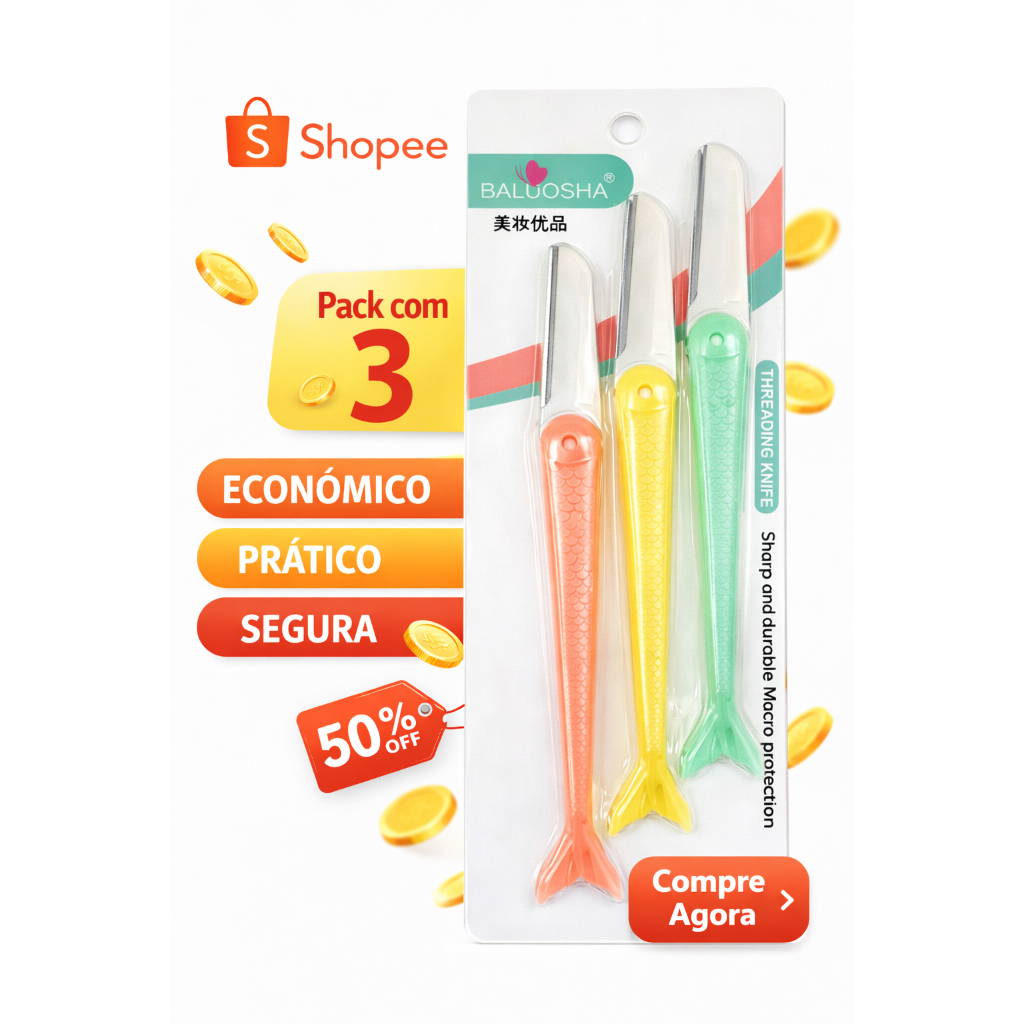 Kit de Navalhas Faciais, Lâmina para Sobrancelha, Rosto e Buço, Depilação, maquiagem barata Skincare