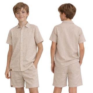 Conjunto Infantil Linho Camisa e Short Menino 2 Peças 2 a 14 Anos em Oferta na Shopee