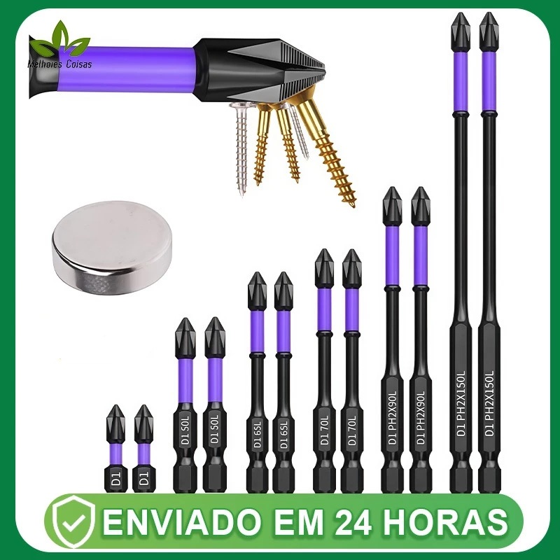 Bits Cruzado Magnéticos PH2 de Impacto Anti Derrapante Encaixe Preciso Anti choque Philips