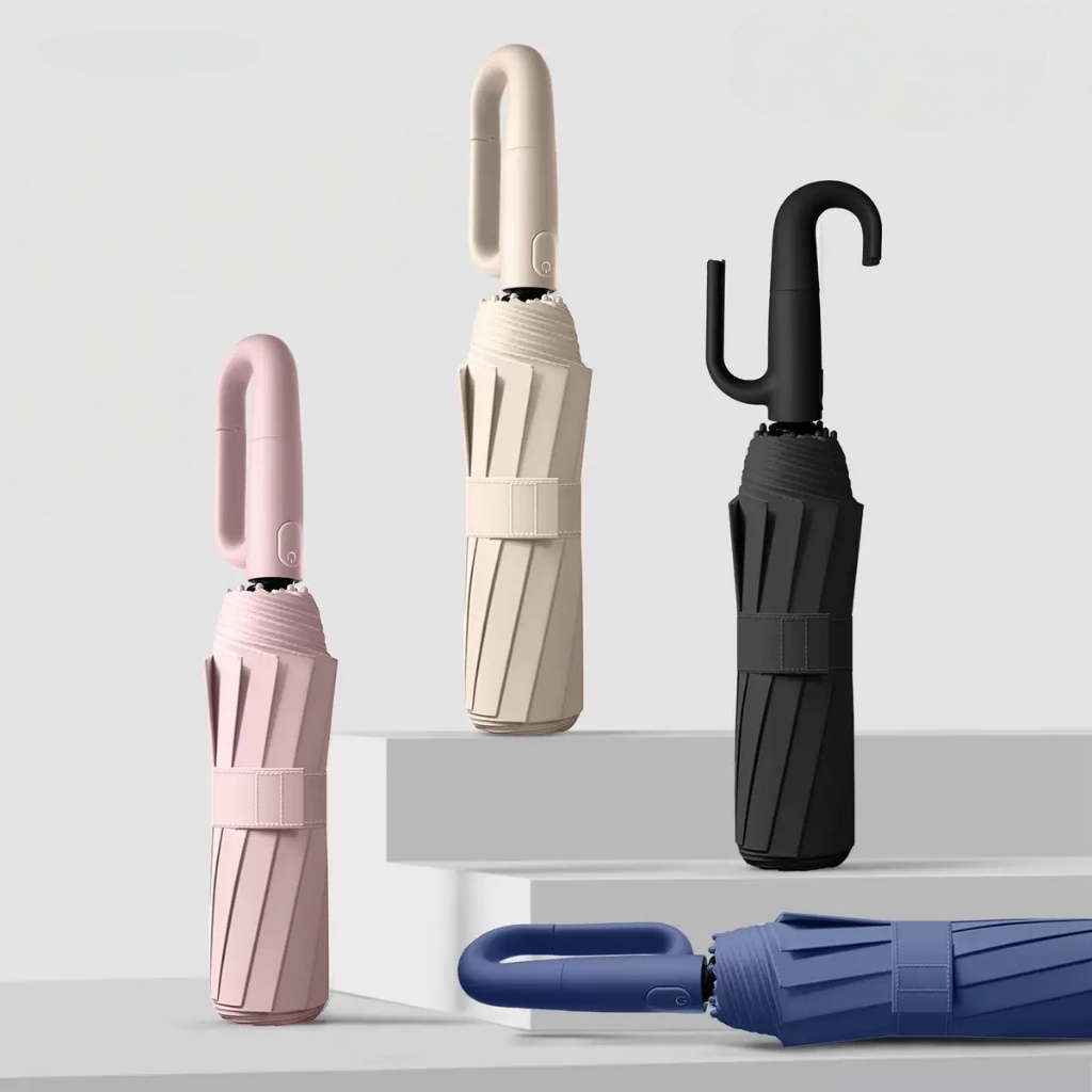 Novo Guarda-chuva Automático Proteção Solar UV Dobrável Anel de Fivela Com Black out em Oferta na Shopee