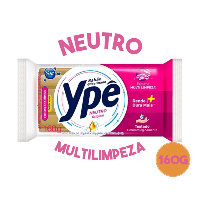 Sabão em Barra Glicerinado Ypê Neutro 160g
