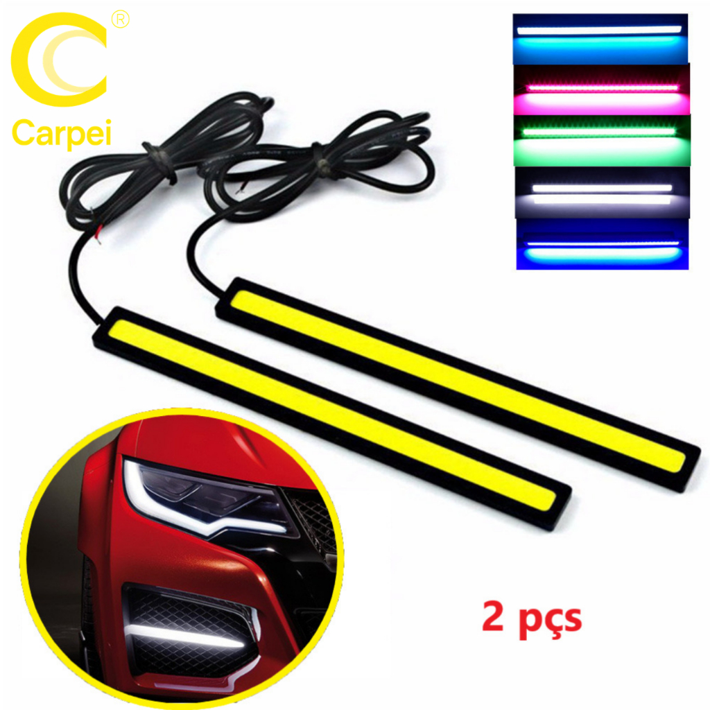 M3226 - 1 par Farol Auxiliar Barra Led DRL Longa 17cm Luz Diurna Super Branca 6000k em Oferta na Shopee