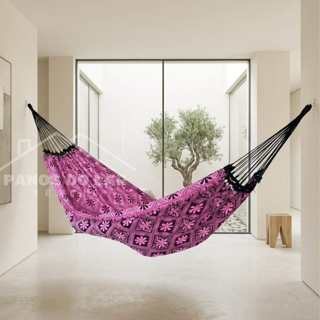 Rede De Dormir Descanso Casal e Solteiro Indiana Gigante Toda Reforçada 4 Metros para Varanda Sacada