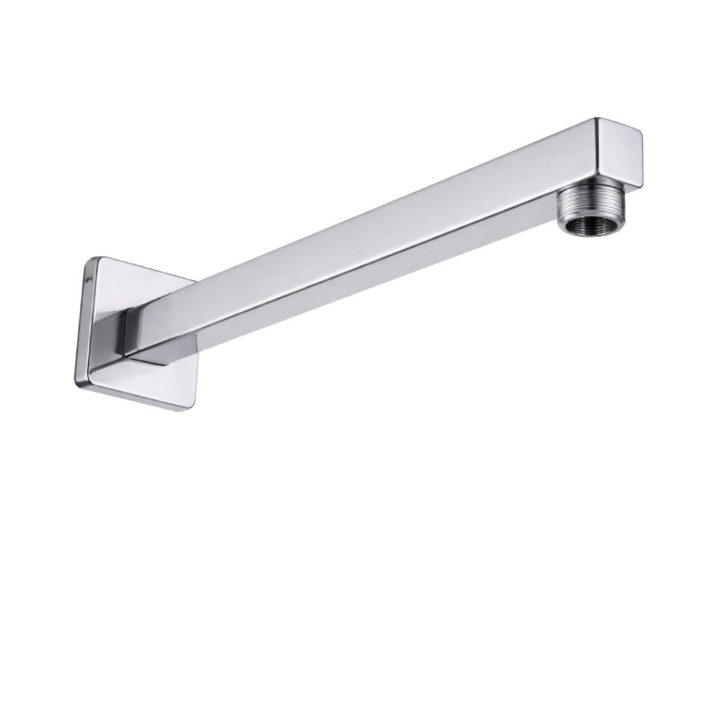 Braço Cano Para Chuveiro quadrado Inox Cromado 40 cm com canopla