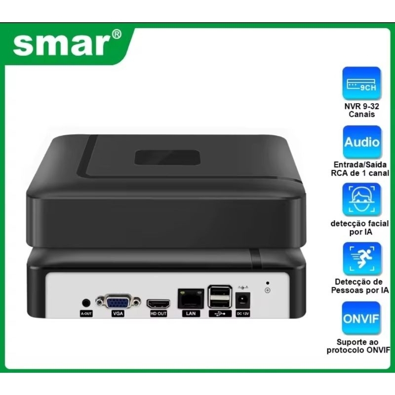 Nvr, Gravador de Video Sistema de Câmeras de Segurança,Nvr Xmeye 16 Ch Canais Gravadores Onvif, Vigilância H.265