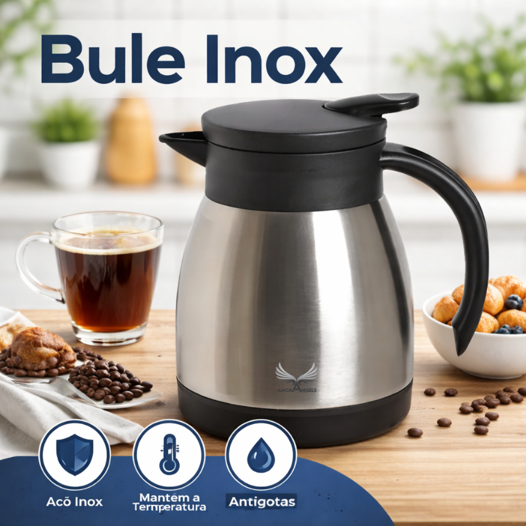 Bule Inox Para Chá Café Água Garrafa Térmica 500ml Com Alça em Oferta na Shopee