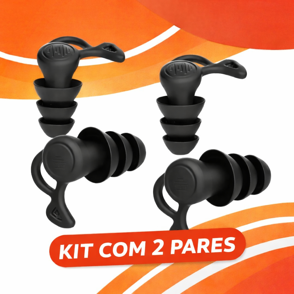 Kit 2 Protetores de Ouvido Auricular De Silicone Para Natação Abafar Sons Barulho Anti Ruído Com Brinde Especial