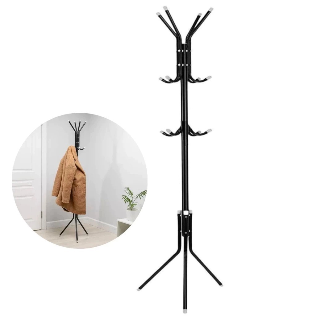 Mancebo Cabideiro Chão Pé Bolsa Casaco Chapéu 12 Ganchos Aluminio