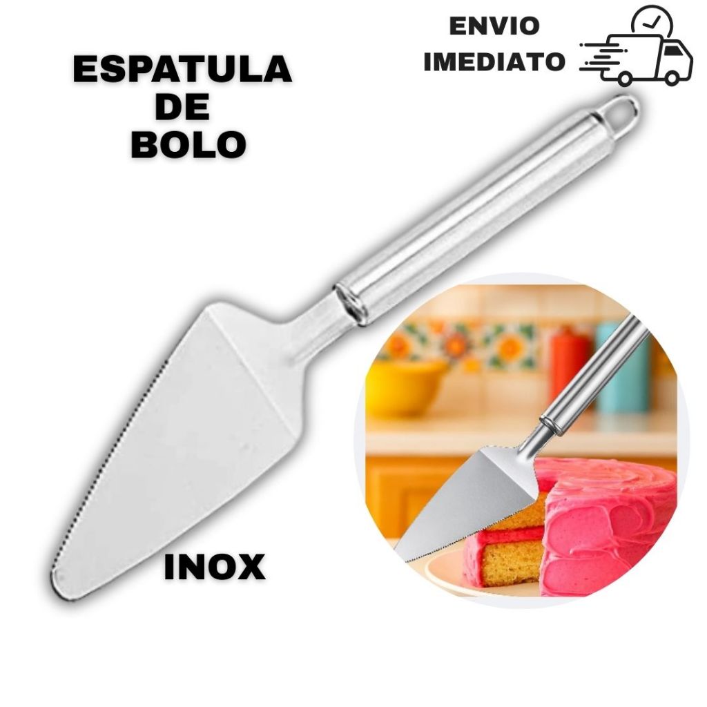Espátula Para Bolo Inox Triangular Confeitaria Cortar Torta Pão Profissional