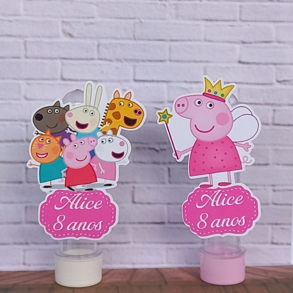 Kit Aplique 3D para Tubete - Personalizado - Lembrancinha Aniversário Infantil/ Decoração de mesa