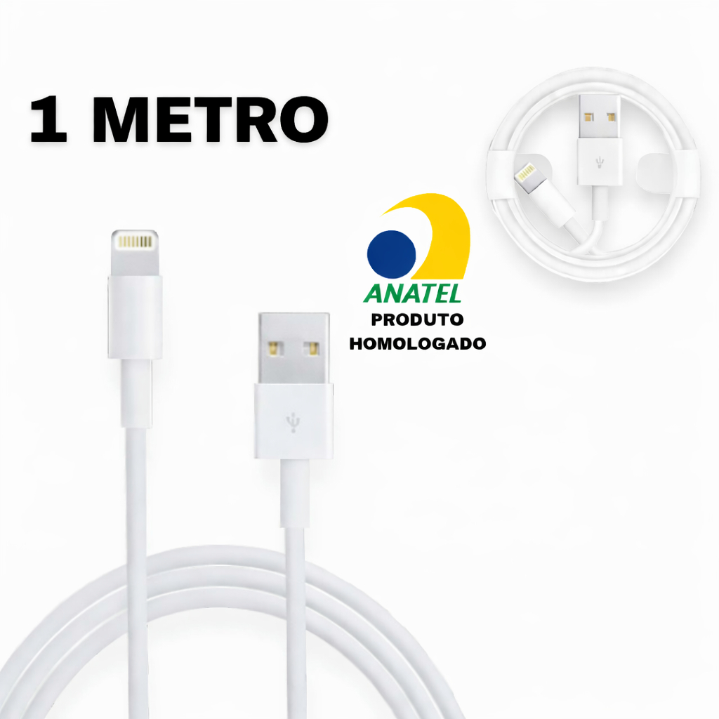CABO CARREGADOR RÁPIDO USB/LIGTHNING/TIPO C DE 1M PARA IOS COMPATÍVEL IPHONE