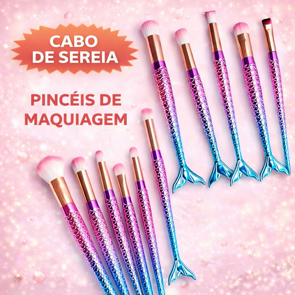 Pincéis Sereia de Maquiagem Para Sobra Blush Contorno Pó Sombra Atacado em Oferta na Shopee