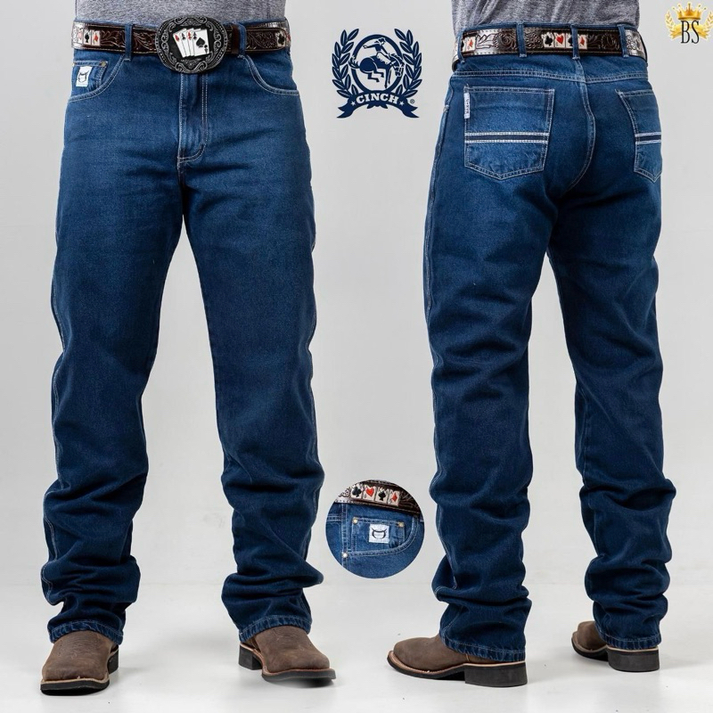 Calça Jeans Masculina Cinch White Label 100% Algodão Estilo Country Cowboy
