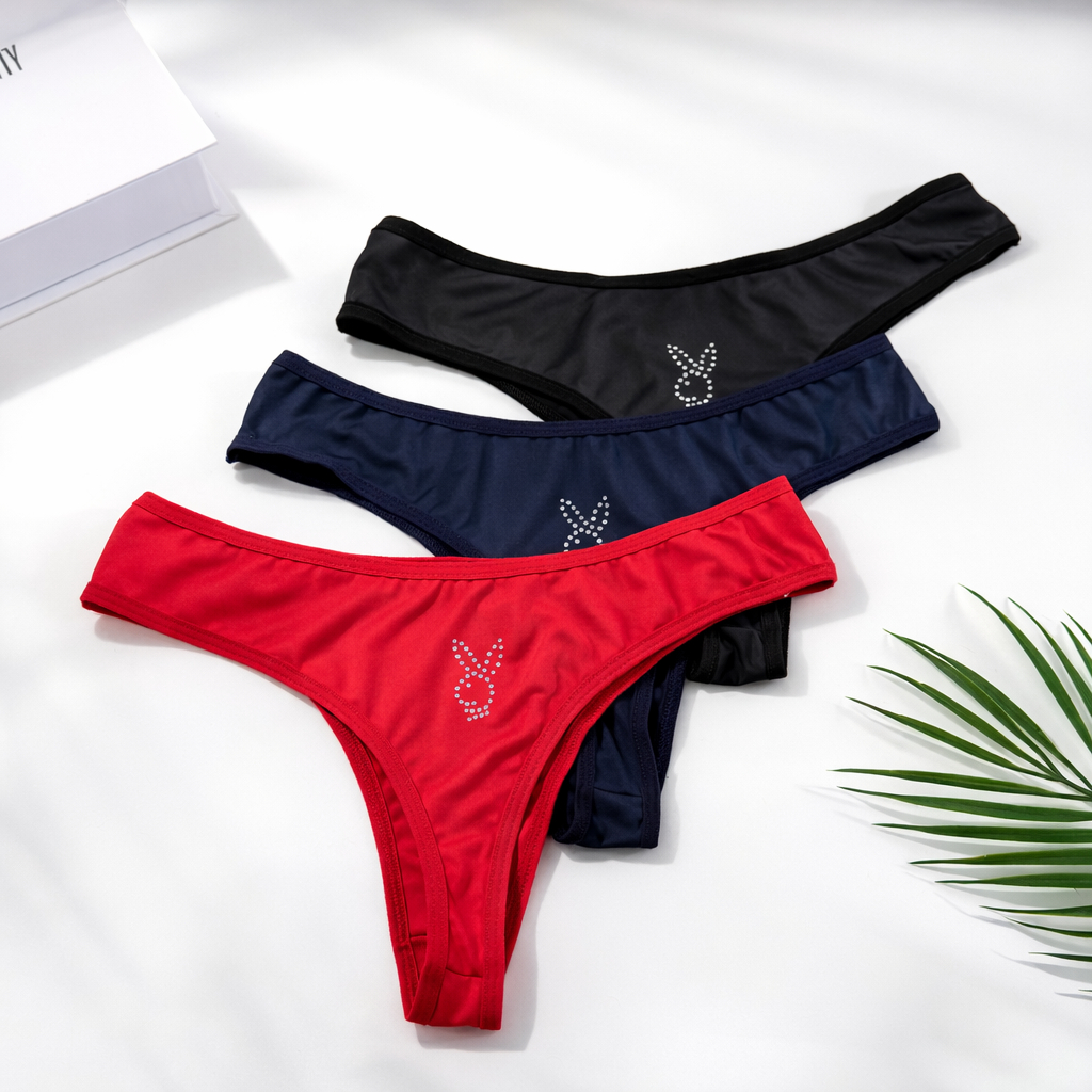 Kit 5 Calcinhas da Playboy Fio Dental Bem Sexy