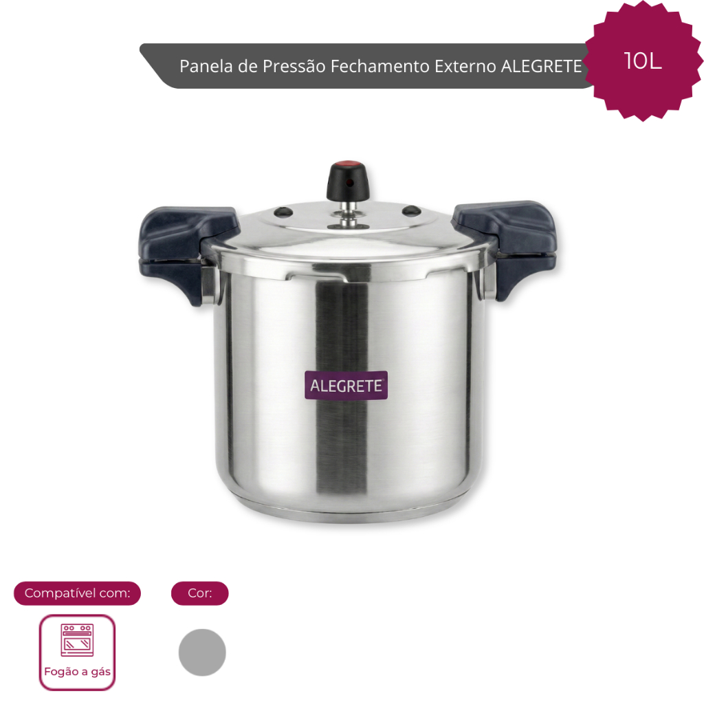 Panela De Pressão Fechamento Externo 10L Alegrete