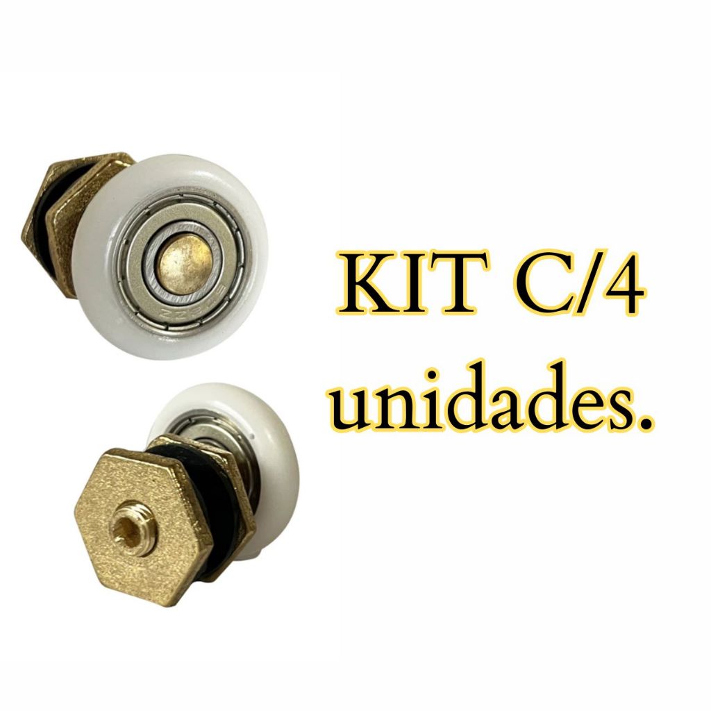 Kit C/4 unidades Roldanas Para Box Janela E Portas De Vidro Blindex 4 unidades
