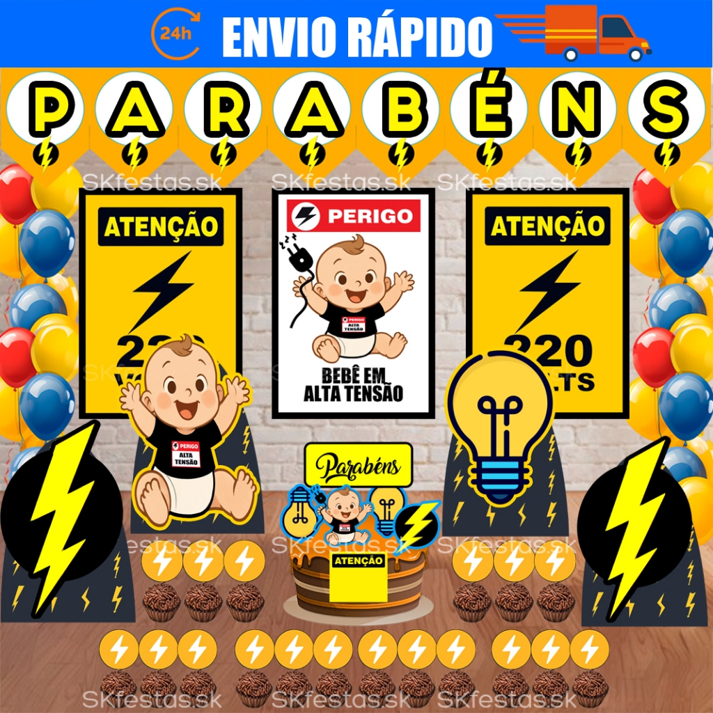 Kit festas LIGADO NO 220V, energia bebê Só um Bolinho decoração de festa, festa em casa, aniversário, Mêsversário