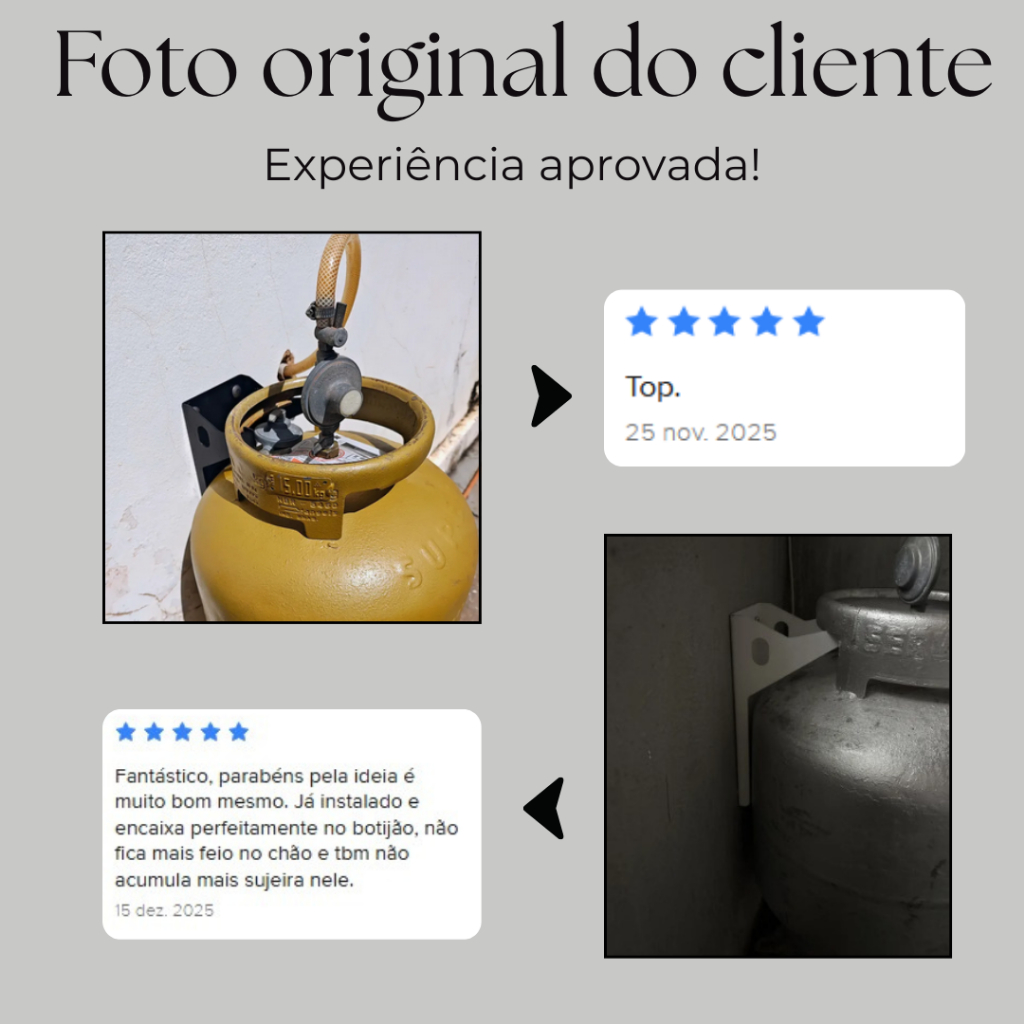 Suporte Suspenso Para Botijão De Gás Fixação De Parede Aço Reforçado Estilo Minimalista — imagem 2 de 2