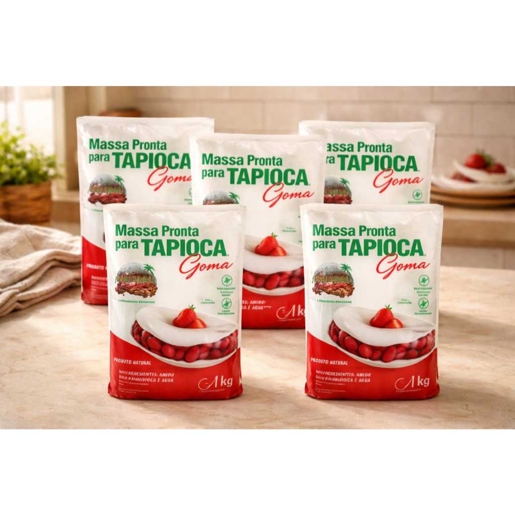 Tapioca Massa Pronta Pantanal 1 kg - kit 5un