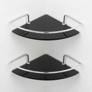 Kit 02 Porta Shampoo Suporte De Banheiro Shampoo Canto Vidro Fumê em Oferta na Shopee