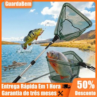 Passaguá Para Pesca Retrátil Dobrável Alumínio 1,70 Metros Rede De Pesca Dobrável E Leve