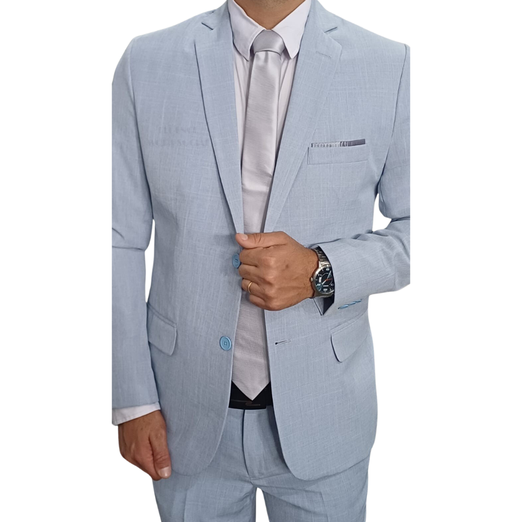 Terno Social Masculino Executivo De Luxo Slim Microfibra Melange Cores