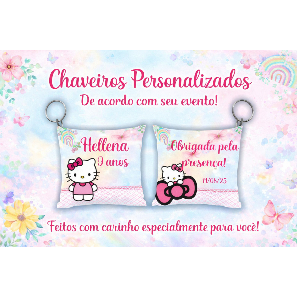 Almochaveiro Personalizado Lembrancinha de Aniversário da Hello Kitty
