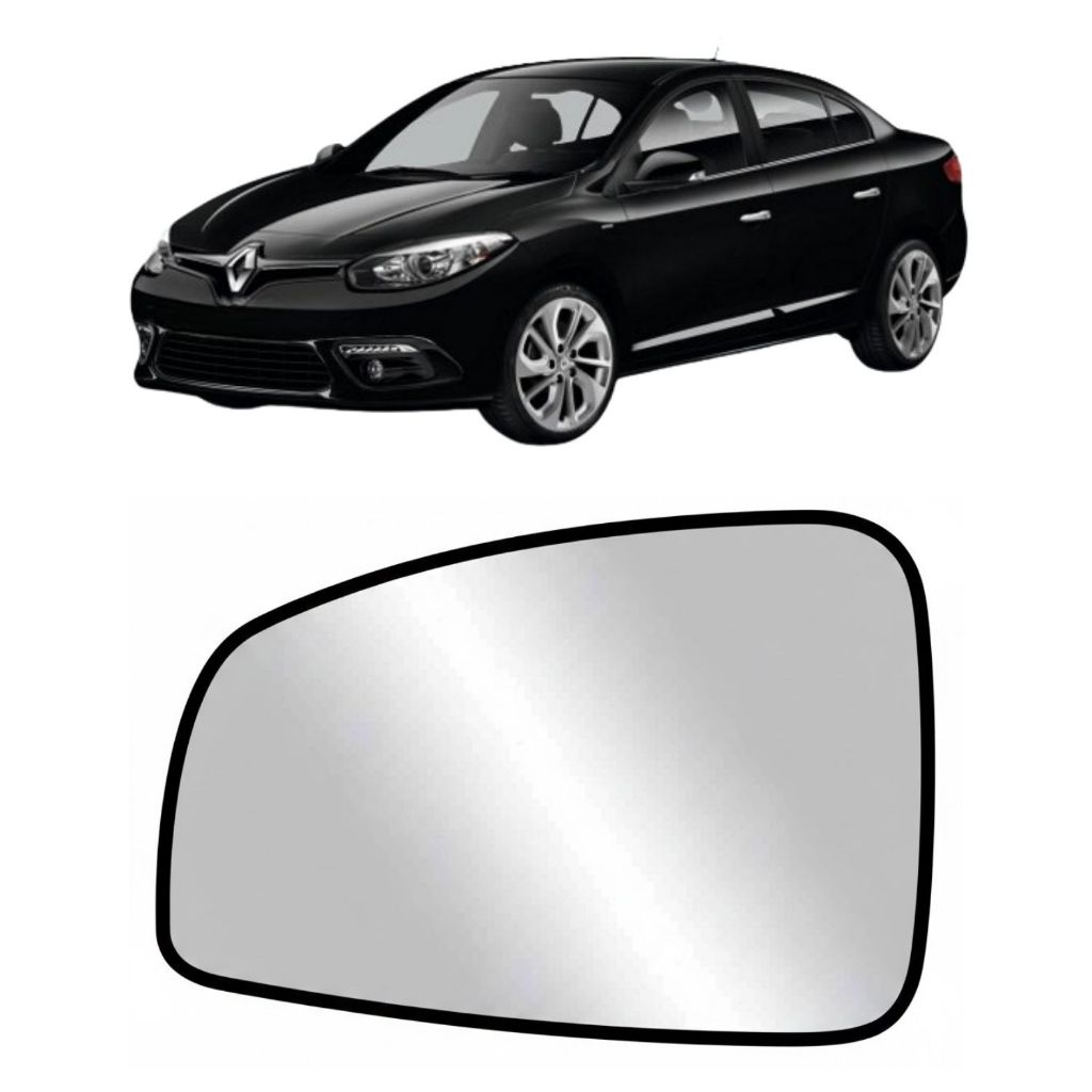 Lente Retrovisor Renault Fluence 2011 a 2018 Sem Base