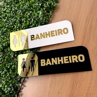 Placa Banheir Acrílico – Sinalização Moderna e Elegante para Porta Unissex em Oferta na Shopee