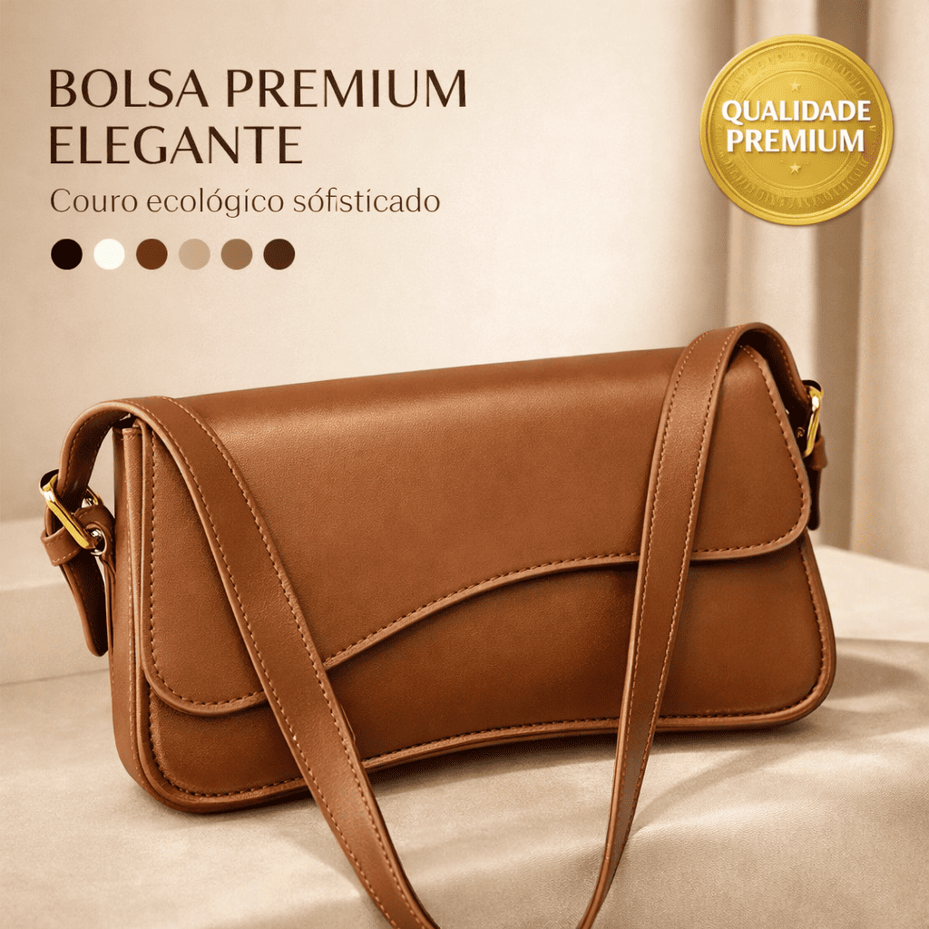 Bolsa Feminina Baguete Pequena Couro Ecológico Premium Alça Ajustável